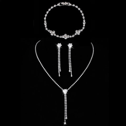 Crystal Set Geometric Choker, Earrings & Bracelet