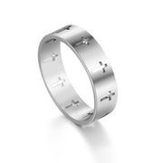 Stainless Steel Hollow Cross Personality Ring