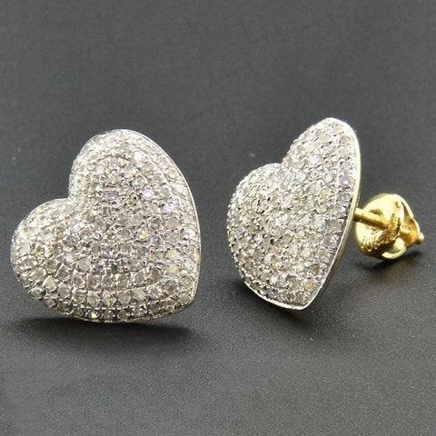 Iced Out Bling Gold Micro Pave Cubic Zircon Studs Unisex