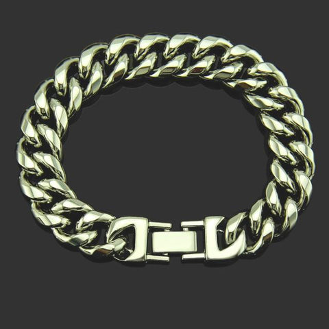 Iced Out Micro Paved Rhinestone Link 15mm Chains Cz Bling Men’s Bracelet