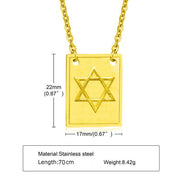Men’s Cross & Star of David Mini Tag, Iconic Love, Stainless Steel Chain