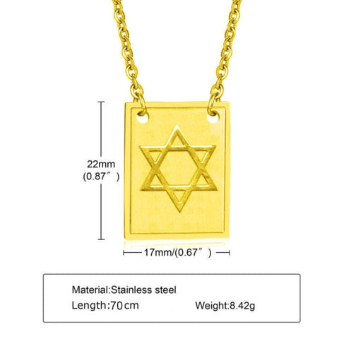 Men’s Cross & Star of David Mini Tag, Iconic Love, Stainless Steel Chain