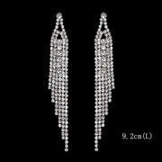 Bling Rhinestone Crystal Long Tassel Drop Earrings