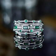 Blue/Green Elegant Cubic Zirconia Ring