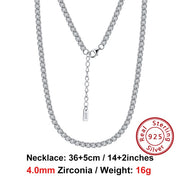 Solid 925 Sterling Silver Tennis Choker Chain Round Cut Cubic Zirconia
