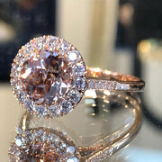 Elegant Round Champagne Cubic Zirconia Gorgeous Fashion Ring