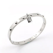 Luxury Titanium Steel Sparkle Crystal Bracelet