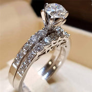 Elegant ZC Silver Ring Set