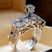Elegant ZC Silver Ring Set