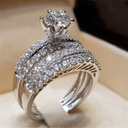 Elegant ZC Silver Ring Set